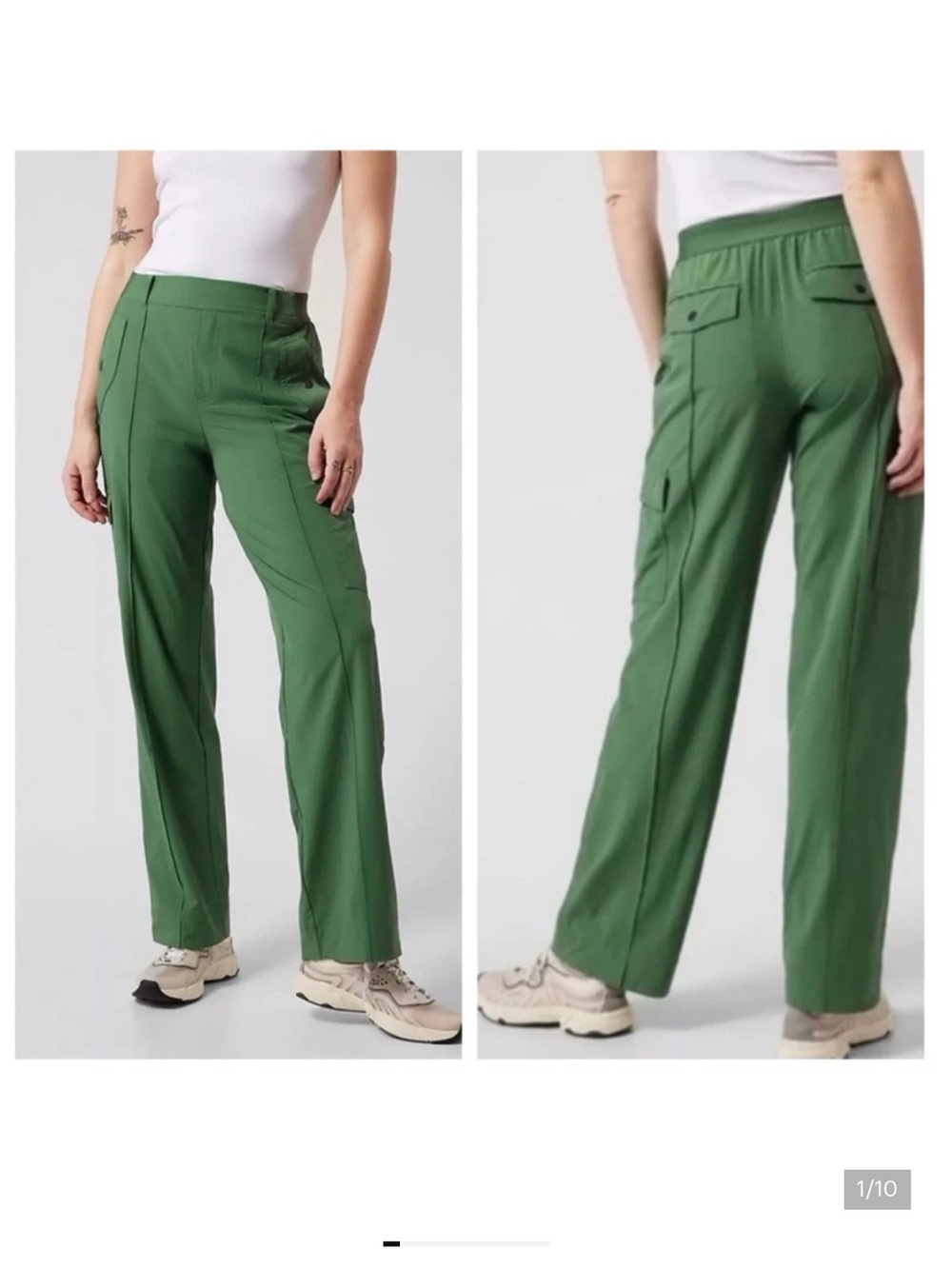 Athleta Vienna Vineyard Green Wide-Leg Travel Cargo Pants - Women's